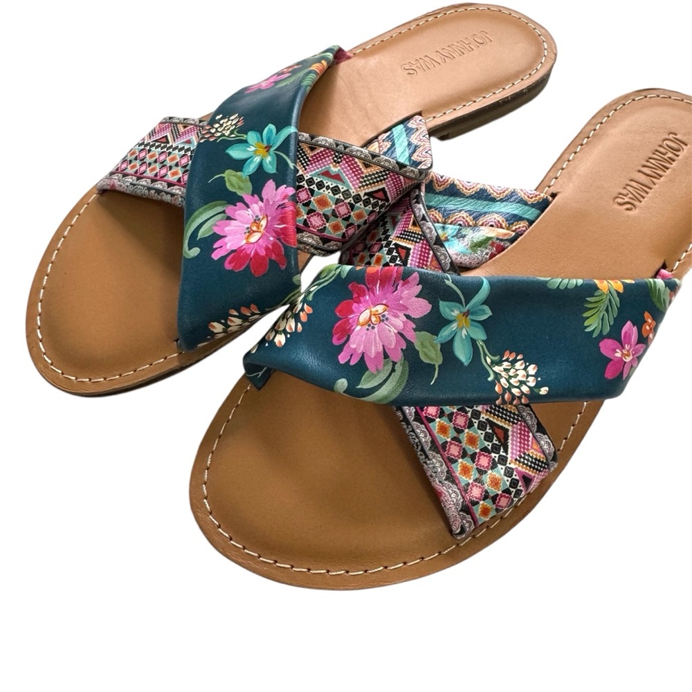 NEW Johnny Was Sonoma Slide Sandal Floral Slip On - Picture 4 of 9